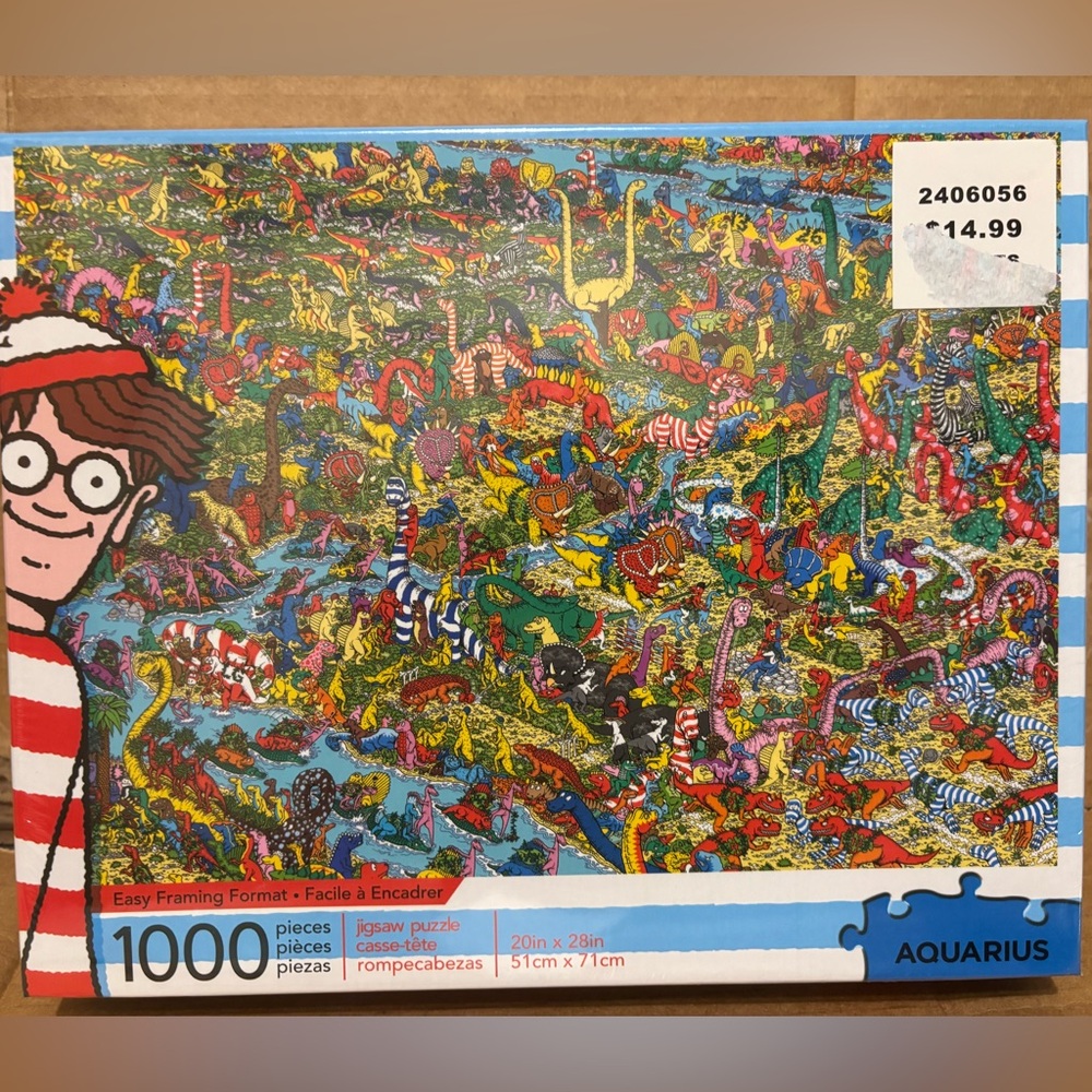 Aquarius Where’s Waldo? Dinosaur     Jigsaw Puzzle - 1000 Piece NIB
